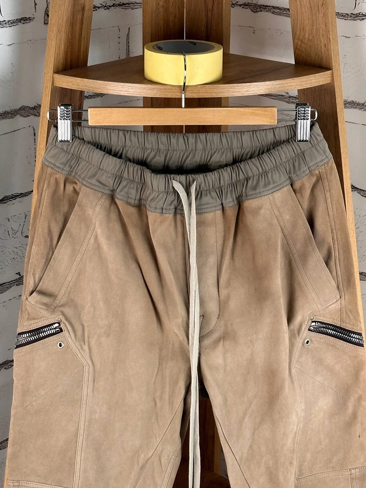 Pantalones de cuero cargo Rick Owens Performa F/W 20 beige talla 42IT/6US Foto 3 de 4