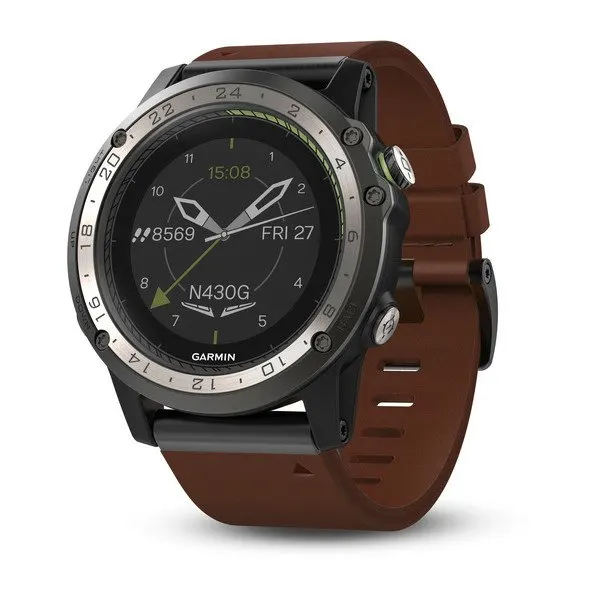 Garmin D2 Charlie Aviator Watch with Sapphire Display and Leather Strap-image