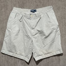 Polo Ralph Lauren Tyler Cotton Khaki Men s Shorts Size 36 Pleated Front Vintage