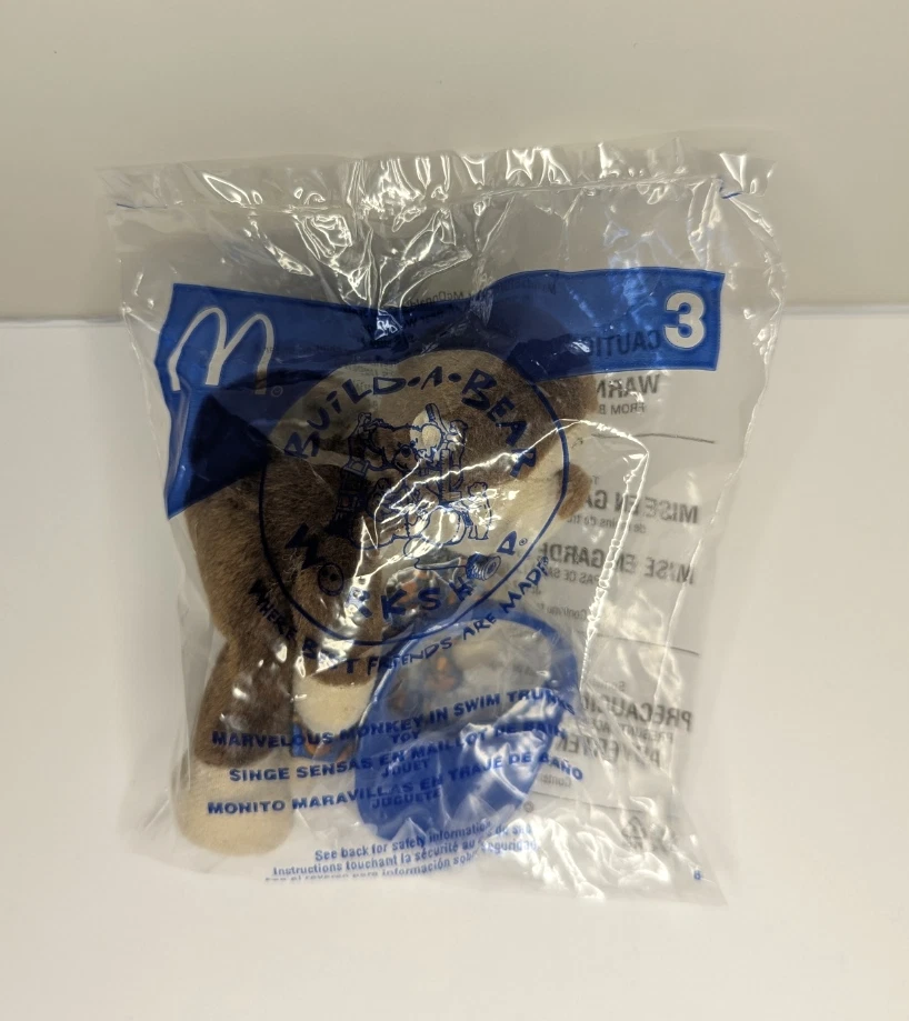 2006 McDonald's Toy, 3-Marvelous Monkey in Swim Trunks - Build-a-bear Unopened - Image 1 of 1