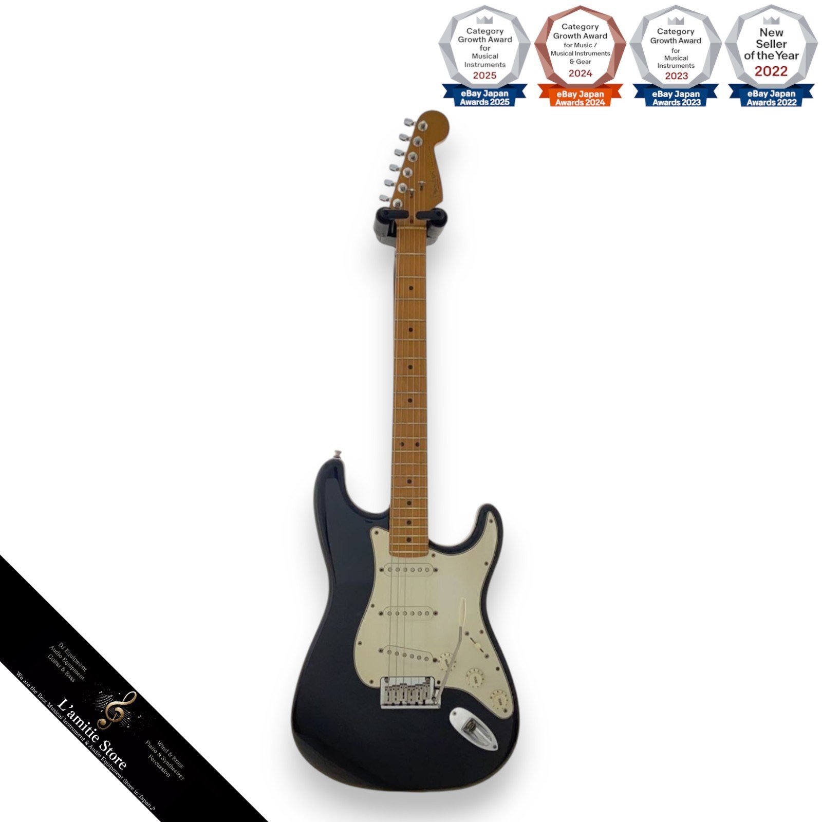 Fender American Standard Stratocaster Black 1998 Electric Guitar with Hard Case