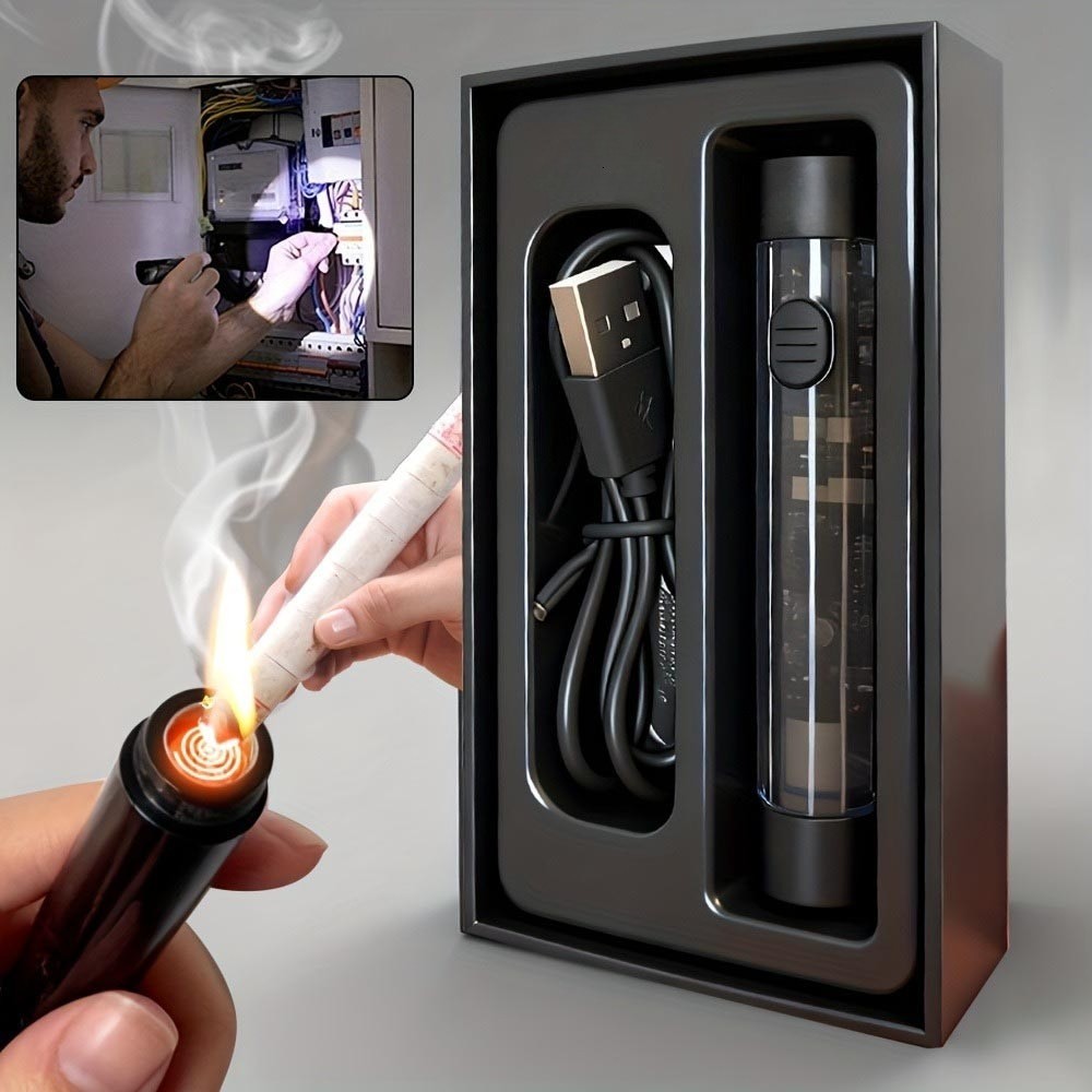 Mini Flame Flashlight - Air-Blow Ignition Torch for Emergenc