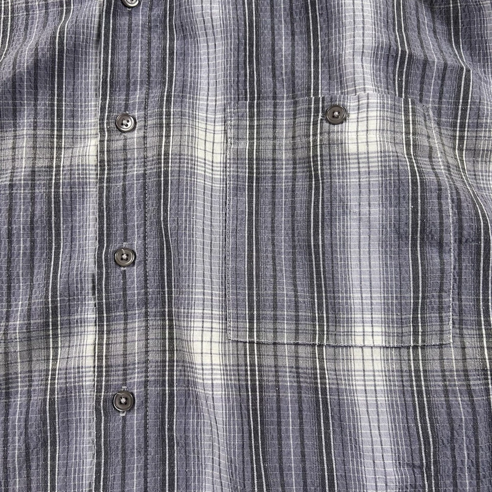 Bruno Mens XXL Short Sleeve Grey White Button Up Pocket Casual Shirt - Image 2 of 4