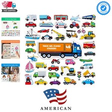 40PCS Vehicle Jelly Stickers, Transportation Tools Thick Window Door Clings R...