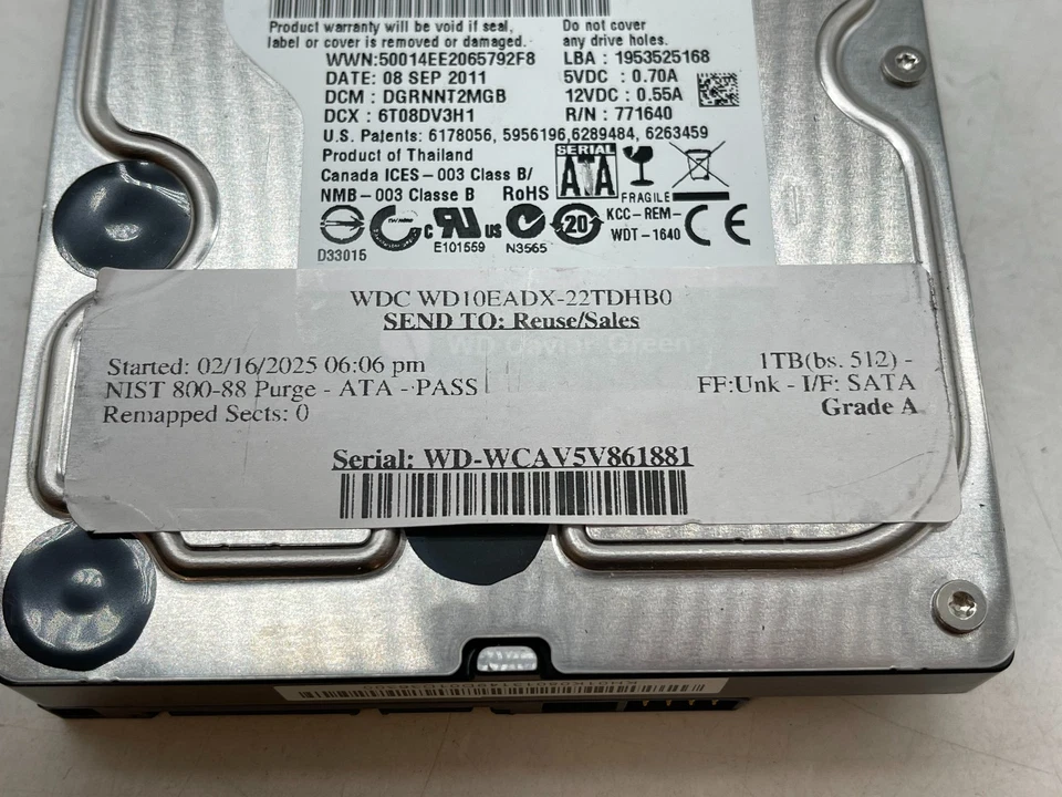 Western Digital Green WD10EADX 1TB 3.5" SATA Internal HDD GRADE A FREE S/H - Image 4 of 4