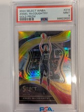 2024 Panini Select WNBA Angel McCoughtry #214 Gold Prizm /10 Courtside PSA 9