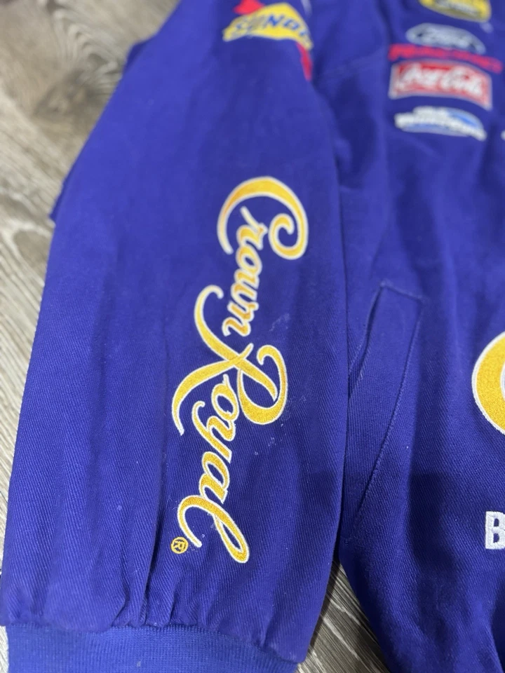 RARA Chaqueta Crown Royal NASCAR Racing Alta Calidad Para Hombre Talla 2XL Púrpura Ford Foto 3 de 4