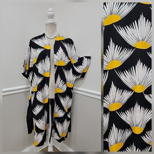 Chaqueta Kimono Emily Wetherby Vintage Años 60 Margarita Floral Estampado Audaz Arte Pop Mod - Imagen 2 de 12