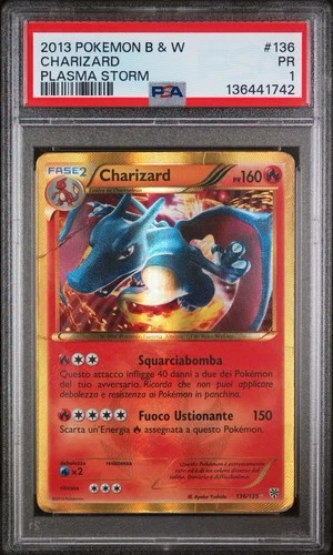 Pokemon Card - Charizard - 136/135 - Plasma Storm PSA 1