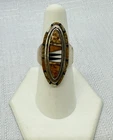 Calvin Begay Vintage Navajo Sterling Silver Inlay Mosaic Native Ring Size 8