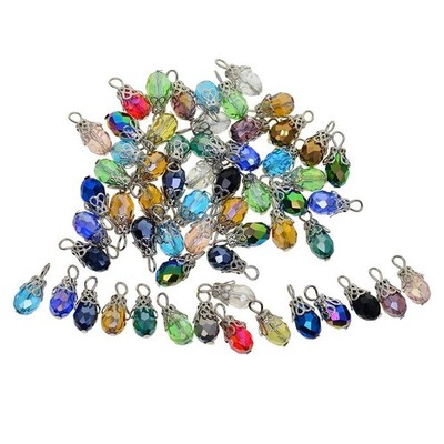 50 Stck. Glas Anhänger Schmuckherstellung Charms für