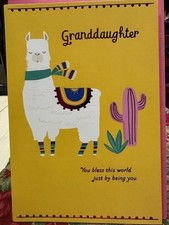 Lama You bless world Happy Birthday Granddaughter Hallmark Greeting Card KY134
