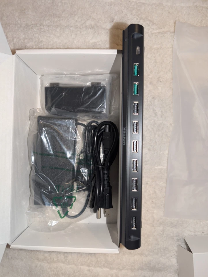 Unitek 120W 10 Puertos Tipo C Organizador de Carga para Teléfonos y Tabletas, Negro Foto 2 de 4