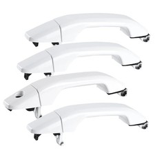 4Pcs White Exterior Door Handle Replacement for Chevy Silverado GMC Sierra