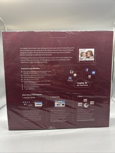 Nixplay Wi-fi Cloud Frame 12” Display Brand New Sealed W12A - Picture 2 of 4