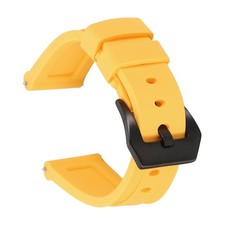 Silicone Watch Bands 20mm Soft Watch Band with Black Buckle, Yellow