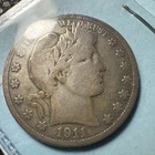 1911-S San Francisco Mint Silver Barber Half Dollar Very Good