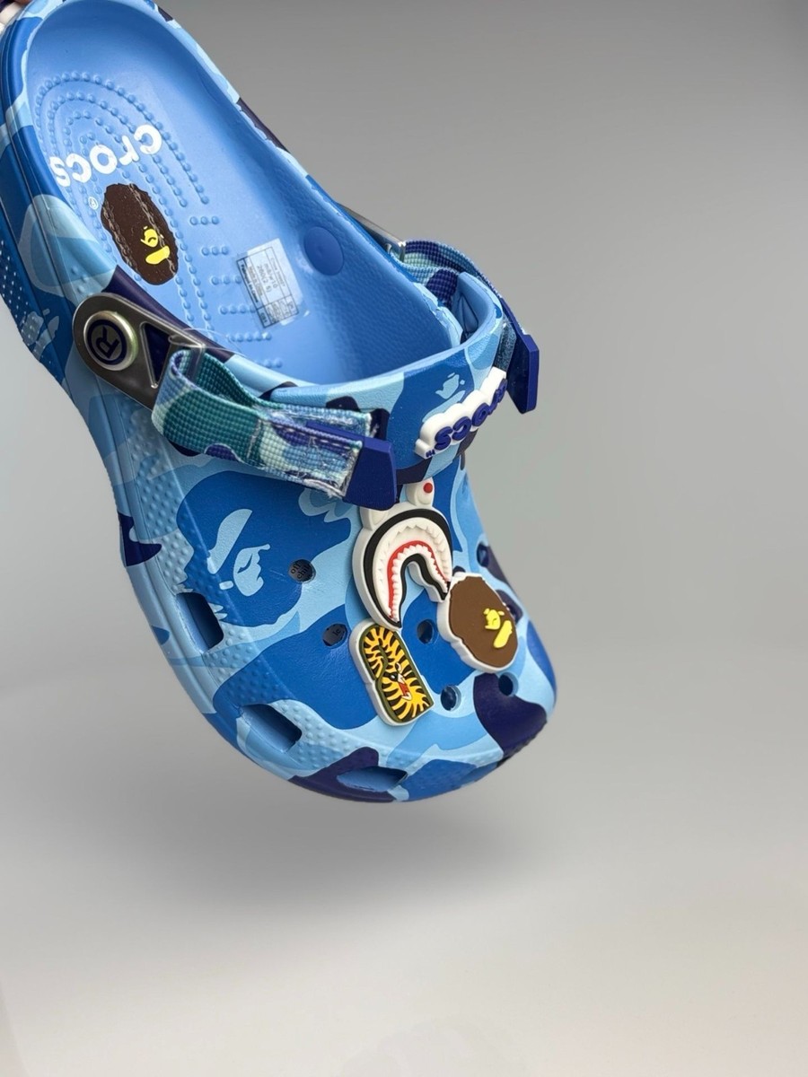 Unisex Bape x Crocs Classic Clog 'ABC CAMO' Blue Casual Comfort