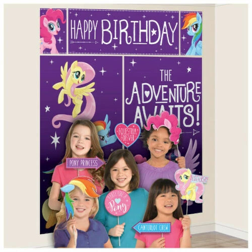 My Little Pony Scene Setter + 12 Photo Props Birthday Party Decoration Backdrop - Image 2 of 2