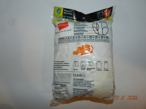 Slip bianco Hanes intimo ragazzo nuovo in confezione taglia 10 NOS 6 paia 2000 - Foto 2 di 2