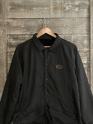 Vans Off The Wall Windbreaker Black Jacket Button Up Men's Vans Off The Wall Windbreaker Black Jacket Button Up Men's