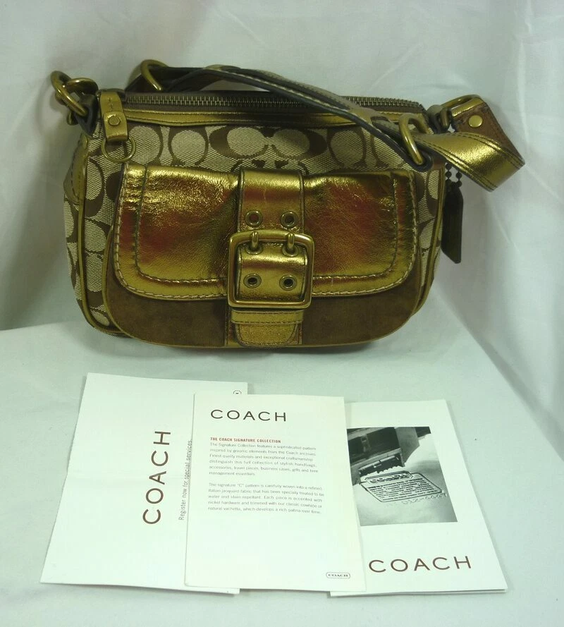 Coach Ladies Handbag Purse White/Tan