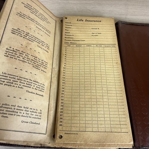 Wertvolle Dokumenten Mappe Vintage Antik Ephemera Versicherung Aktien Anleihen Testament - Bild 13 von 21