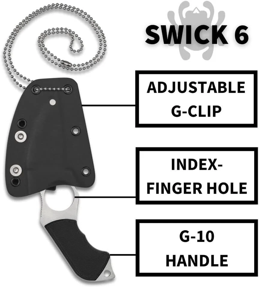 Spyderco Swick 6 Small 2.73" Fixed Plain Edge LC200N Pocket Knife FB14P6 - Image 4 of 4