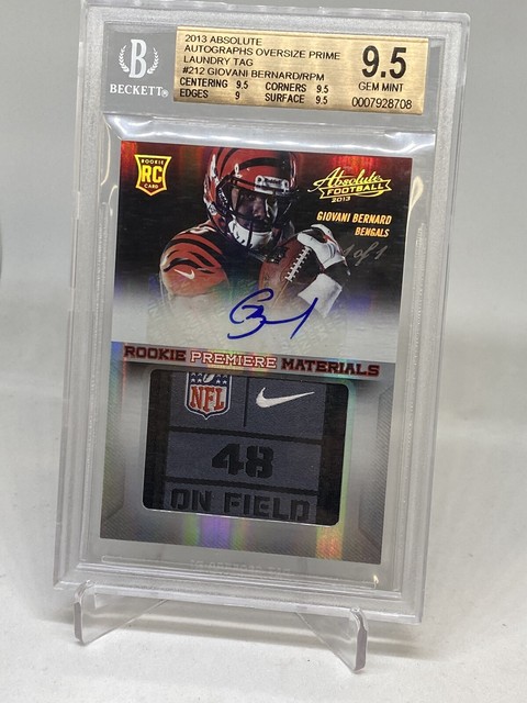 2013 Giovani Bernard Premiere 1/1 RC RPA WÄSCHEMARKE AUTO BGS 9,5/10 GEM MT POP1