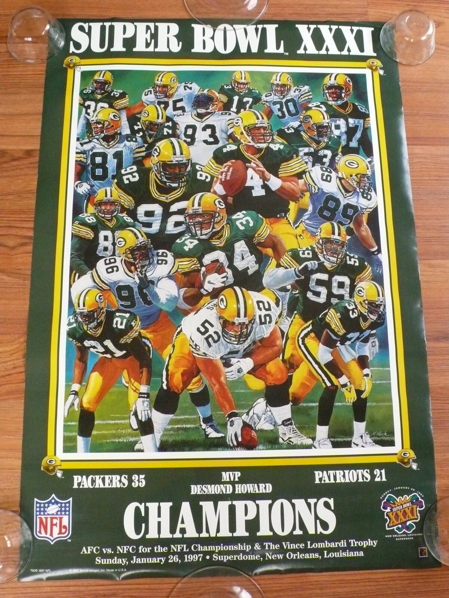 1997 Super Bowl XXXI Champions Green Bay Packers Action Image 24 x