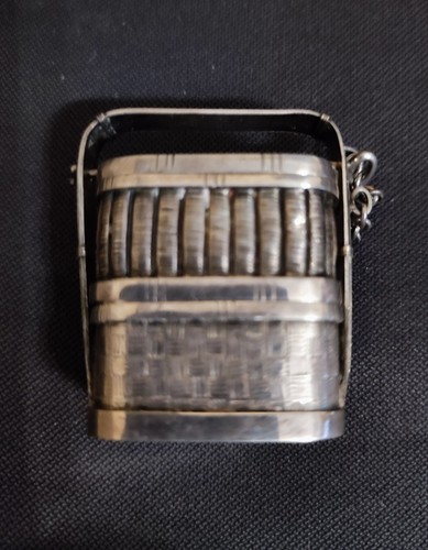 19th cent.very rare CHINESE WANG HING sterling silver miniature basket, signed - Picture 5 of 12