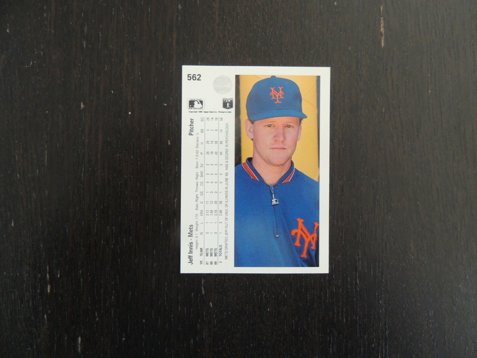 1990 Upper Deck Jeff Innis ( David Dave West ) Mets Baseball Error Card ...