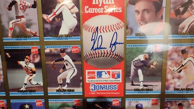 1992 NOLAN RYAN FRAMED AUTOGRAPHED DONRUSS CARD SHEET Coca Cola  display picture 1