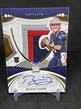 2022 Chronicles Crown Royale Bailey Zappe RC Silhouette Auto 4 Color RPA #/25 🔥