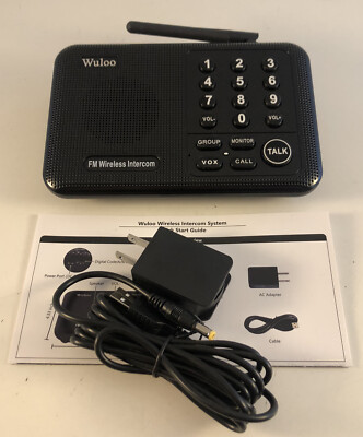 Wuloo Wireless Home Intercoms System ONE PACK Black Model: W888-P3