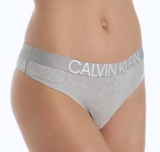 CALVIN KLEIN Statement 1981 GREY Cotton Thong Panty Womens Plus Sz 1X 3X QF5493