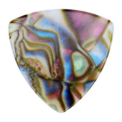 Celluloid Abalone Guitar Or Bass Pick - 0.71mm Medium Gauge 346 Rounded Triangle