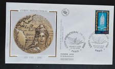 ENVELOPPE JOURNÉE DU TIMBRE CORP PRÉFECTORAL N°3300 OBLITÉRÉ PARIS 2000 FDC SOIE