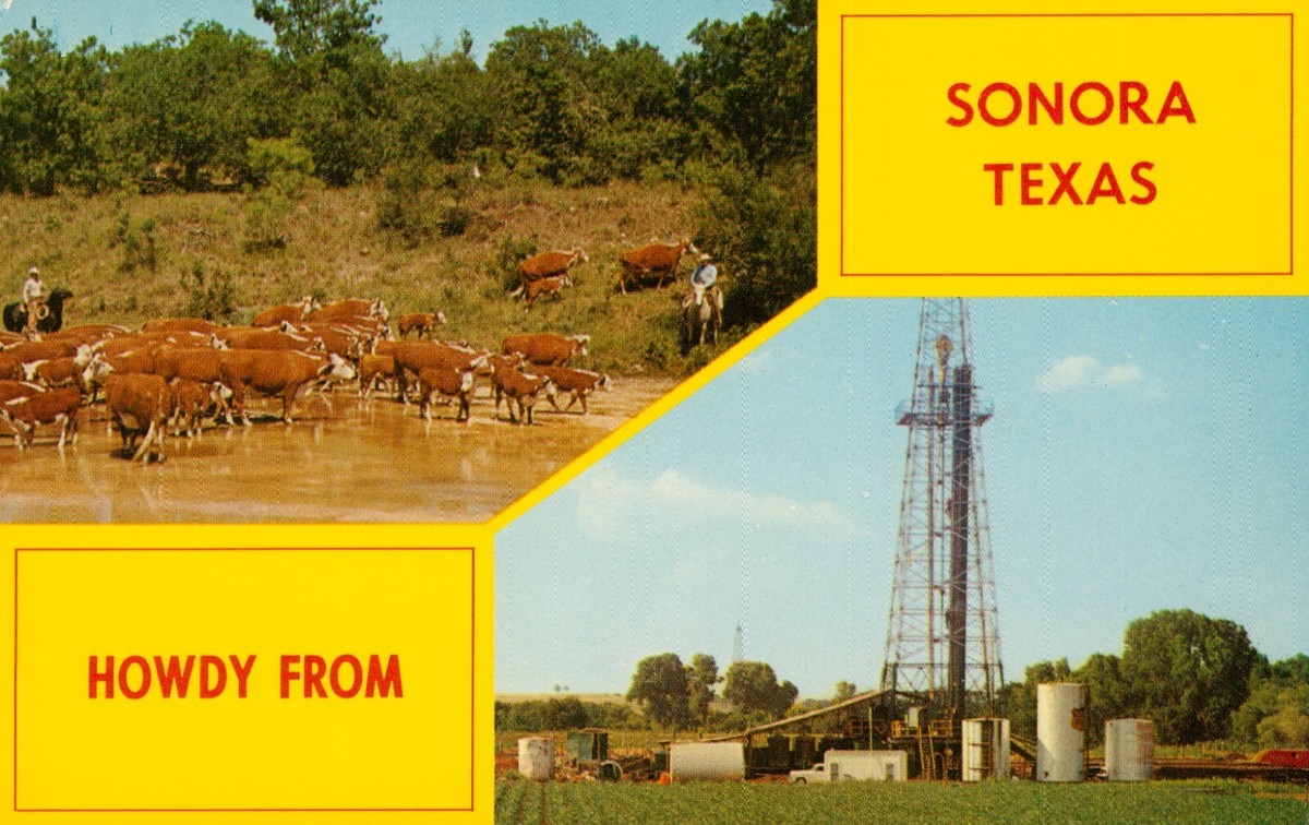 Howdy from Sonora, Texas - Vintage Postcard - Oil Well, Cattle - TX  Collectible | eBay