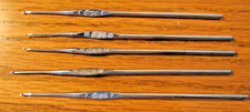 Vintage Crochet Hooks BOYE, Size 7, 8 and 3 10's LOT OF 5