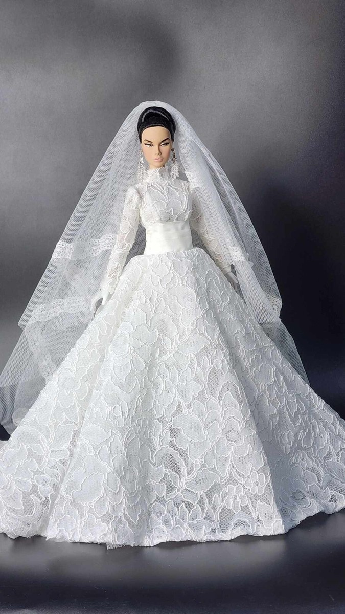 wedding dress veil only for dolls Fashion Royalty barbie model
