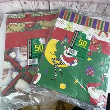 2 Packs Cleo Christmas Heavyweight Wrapping Paper 50 Sq Ft 8 Sheets 8 designs