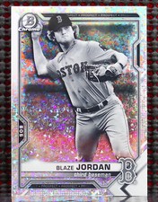 BLAZE JORDAN 2021 BOWMAN CHROME PROSPECTS BLACK AND WHITE MINI-DIAMOND REFRACTOR