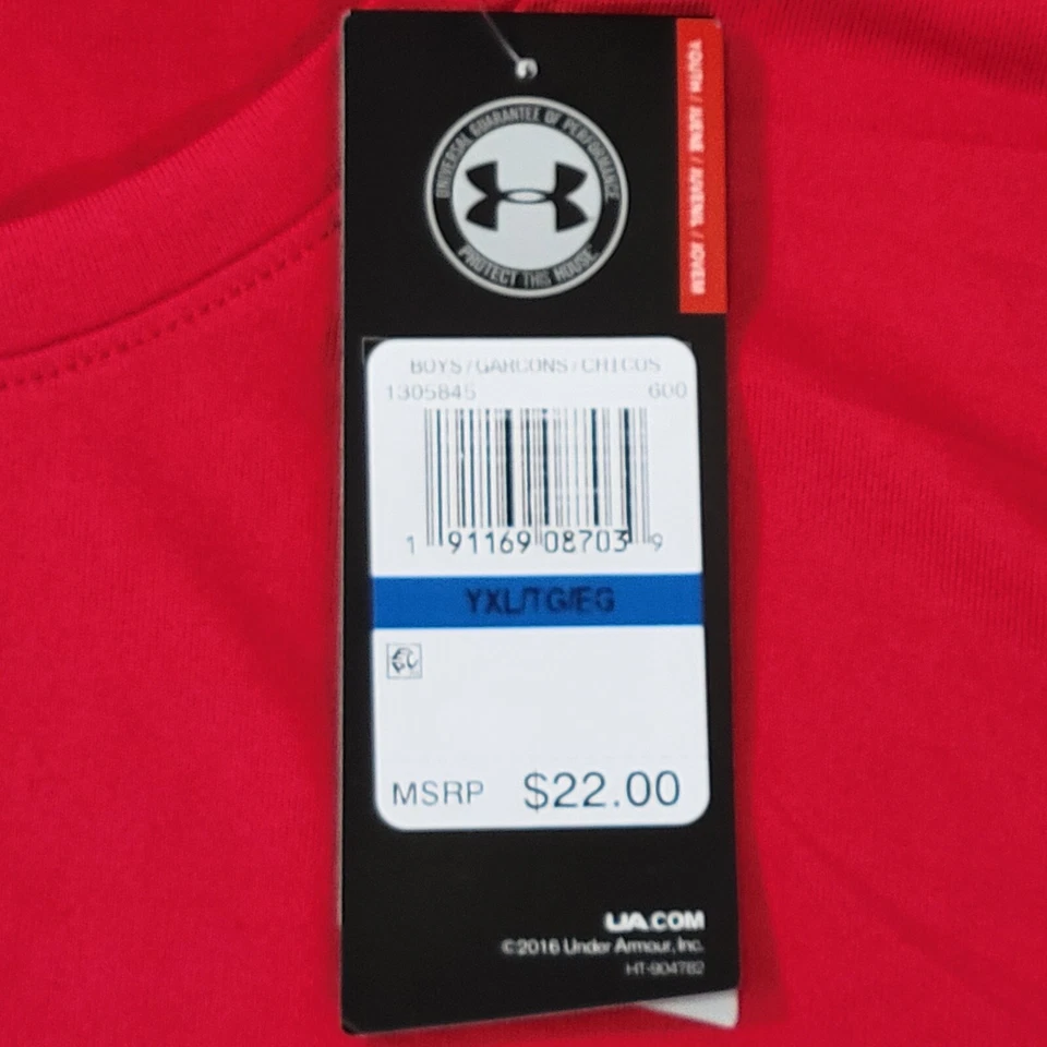 Camiseta Under Armour Niño YXL Roja Heatgear Manga Corta Nueva Foto 3 de 4