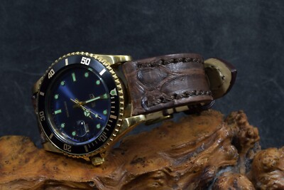 MA WATCH STRAP 22 20 18 MM VINTAGE BROWN I GENUINE EXOTIC SKIN HANDMADE BAND