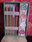 Party of 4 TABLETOPS UNLIMITED 12 pc Bamboo Chopsticks & Mushroom Ceramic Rests  — photo 1