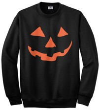 Orange Halloween Pumpkin Face Unisex Sweatshirt Costume