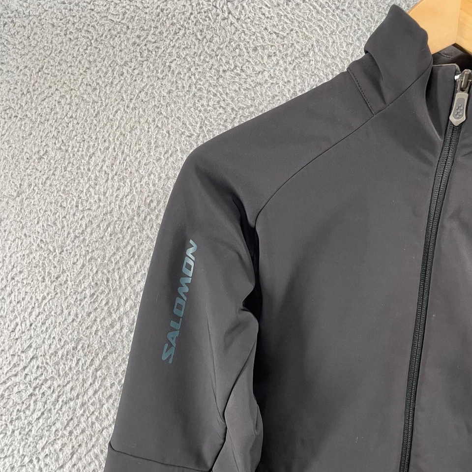 Chaqueta Salomon Para Mujer Pequeña Cremallera Completa Negra Softshell Exterior Ropa Activa Correr Gimnasio Foto 2 de 4