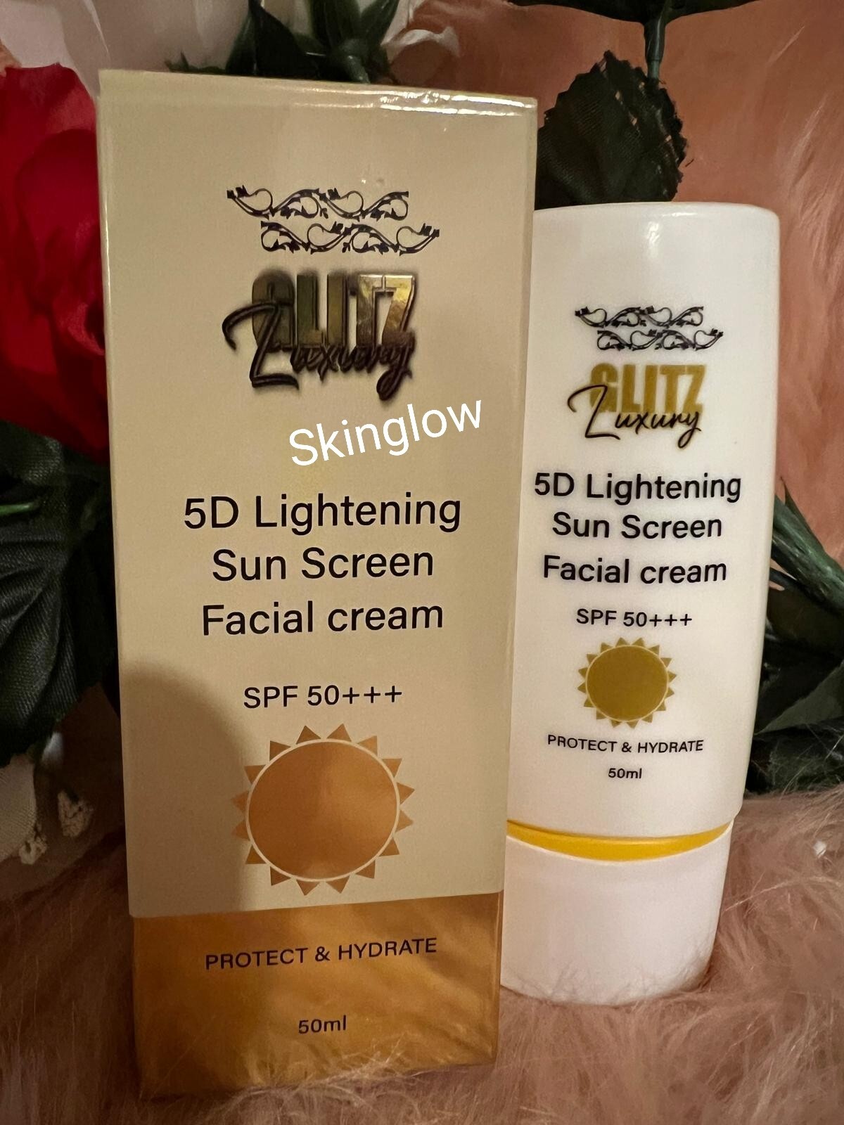 GLITZ LUXURY 5D Sunscreen face cream SPF 50. Protects & Hydrates 50ml
