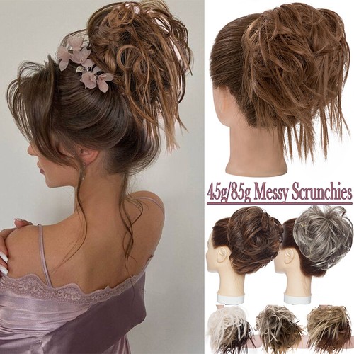 LARGE Curly Messy Bun Hair Piece Scrunchie Real As Human Hair Updo Extensions US